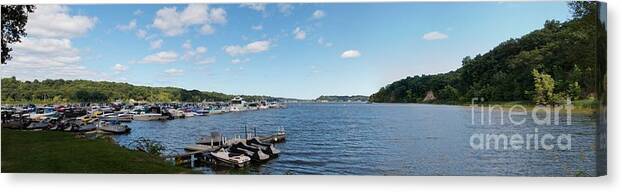 Irondequoit Bay Canvas Print featuring the photograph Irondequoit Bay Panorama by William Norton