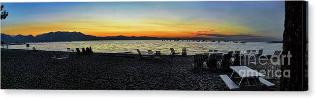 Sunset Canvas Print featuring the photograph Sunset at the Lake by Joe Lach