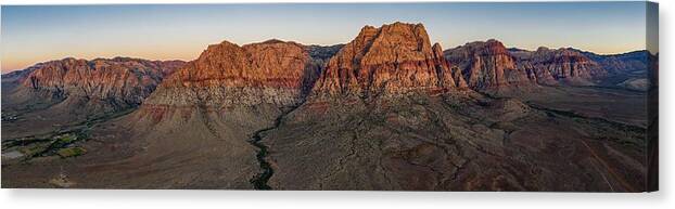 Landscapeaerial Canvas Print featuring the photograph An Aerial View Shows A Rugged Mountain #3 by Ethan Daniels