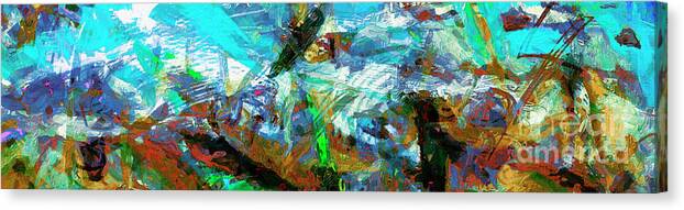 Abstract Canvas Print featuring the mixed media Caribbean Light Coral Reef by Ginette Callaway