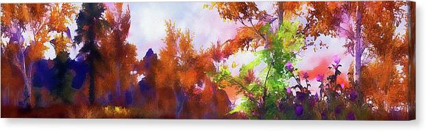 Through The Forest Canvas Print featuring the painting Into the Wild - 03 by AM FineArtPrints