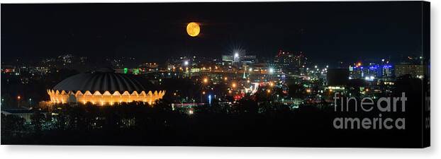  Panoramic Canvas Print featuring the photograph Supermoon by Dan Friend