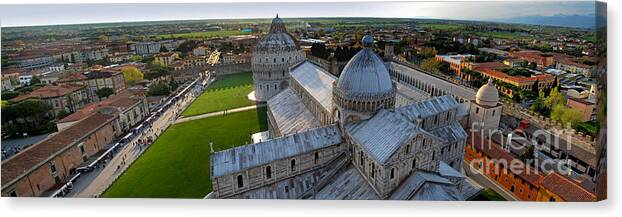 Pisa Canvas Print featuring the photograph Pisa - Panoramic View from the Tower by Carlos Alkmin