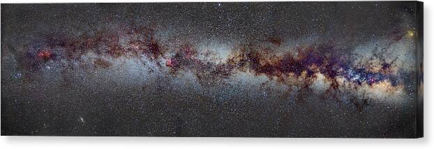 Milky Way Canvas Print featuring the photograph The Milky Way from Scorpio and Antares to Perseus by Guido Montanes Castillo
