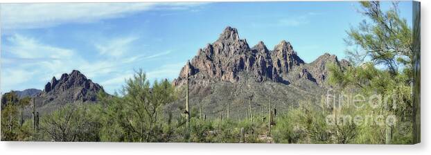 Desert Canvas Print featuring the photograph Ragged Top Mountain Panorama by Donna Greene