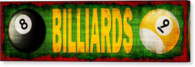 Billiards Canvas Print featuring the photograph Billiards by David G Paul