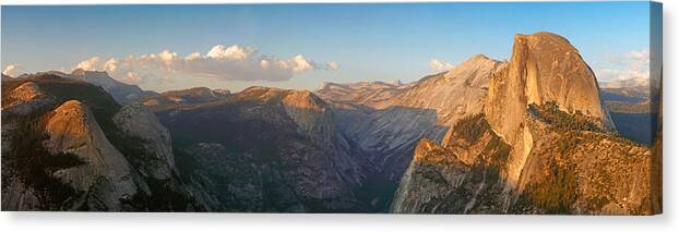Sun Canvas Print featuring the photograph Glacier Point Panorama by Nicholas Blackwell