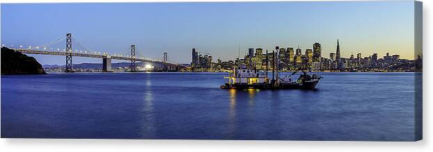 Boat Canvas Print featuring the photograph San Francisco Bay by Don Hoekwater Photography