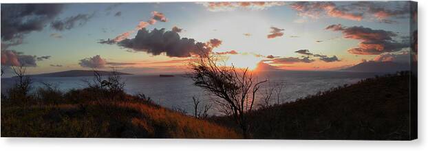 Sunset Canvas Print featuring the photograph Sunset over Lanai 2 by Dustin K Ryan