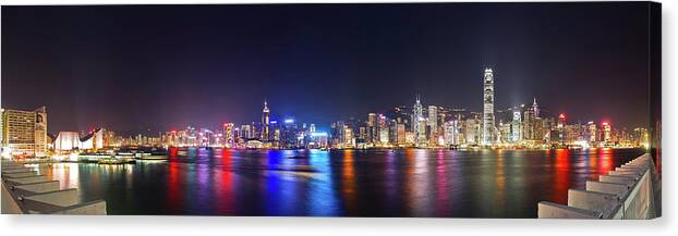 Tranquility Canvas Print featuring the photograph Victoria Harbour #1 by Mendowong Photography