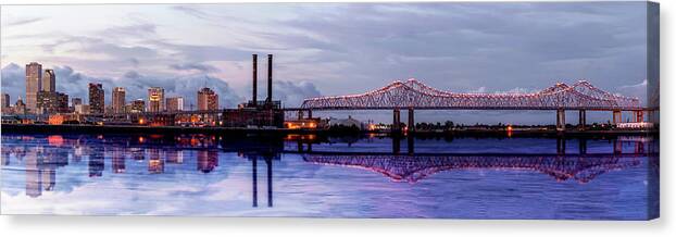 Tranquility Canvas Print featuring the photograph New Orleans Downtown With Crescent City by Amritendu Maji