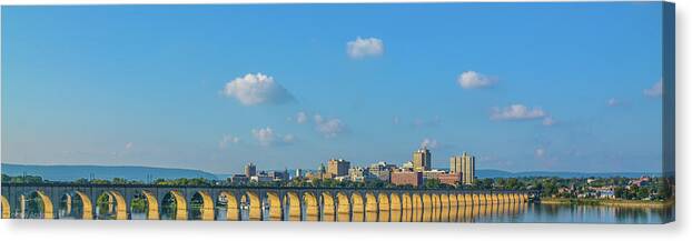 Harrisburg Canvas Print featuring the photograph Harrisburg, PA Skyline by Tommy Anderson