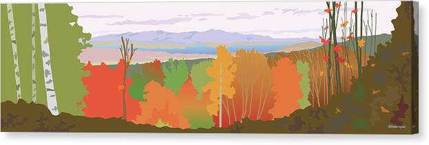 Lake Winnipesaukee Canvas Print featuring the digital art Ramblin' Vewe by Marian Federspiel