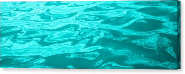 Wall Art Canvas Print featuring the digital art Colored Wave Blue Long by Stephen Jorgensen