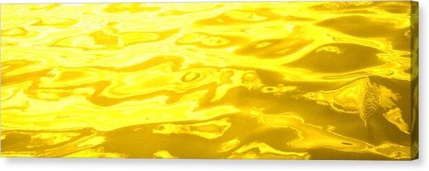 Wall Art Canvas Print featuring the photograph Colored Wave Long Yellow by Stephen Jorgensen