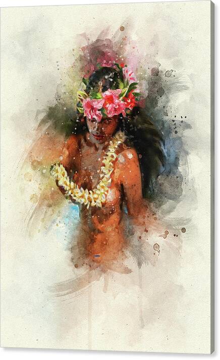 Hawaiian Hula dancer Girl by Art Skeee