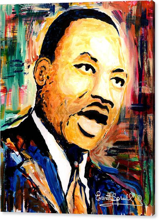 Everett Spruill Canvas Print featuring the painting Dr. Martin Luther King Jr by Everett Spruill