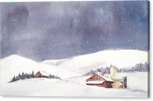 Snow Canvas Print featuring the painting Shenandoah Valley Snow by Constance Fisher