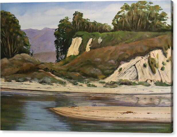 Goleta Beach Canvas Print featuring the painting Goleta Beach  The Gap by Jeffrey Campbell