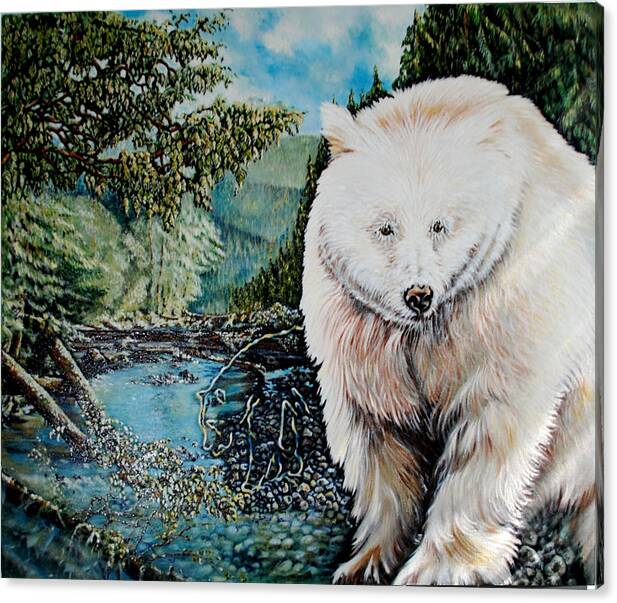 Spirit Bear Canvas Print featuring the painting Spirit Bear by Susan Moore