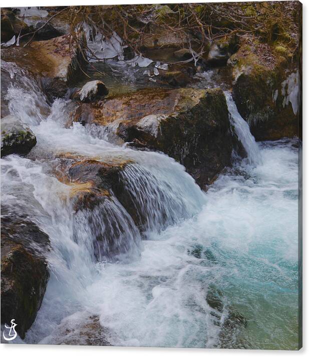 Mountain River Canvas Print featuring the photograph P275/Raging Waters by Sarah-l Singer