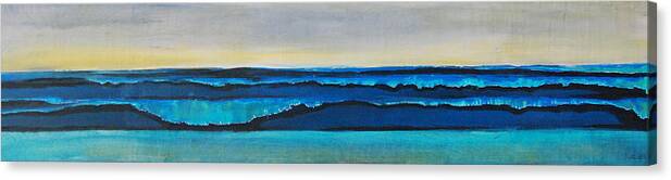 Surf Prints Canvas Print featuring the painting A long way out by Nathan Paul Gibbs