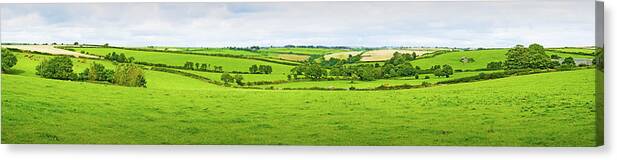 Panoramic Canvas Print featuring the photograph Cornwall Panorama Color by Chevy Fleet