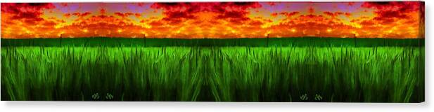 Fields Canvas Print featuring the painting Green Fields in the Morning by Bruce Nutting