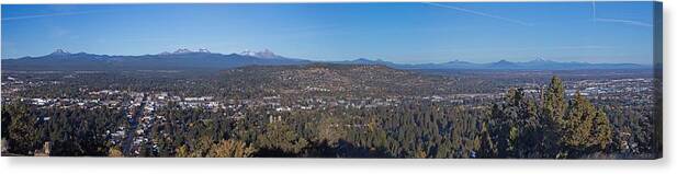 Bend Canvas Print featuring the photograph Bend Oregon Panorama by Twenty Two North Photography