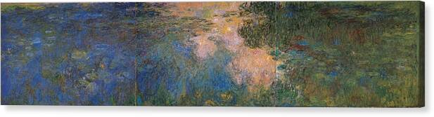 Claude Monet Canvas Print featuring the painting The Waterlily Pond #3 by Claude Monet