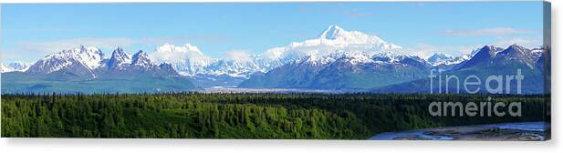 Ak Canvas Print featuring the photograph Alaskan Denali Mountain Range by Jennifer White