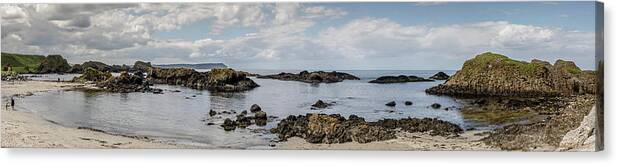 Ireland Canvas Print featuring the photograph Ballintoy Harbor Panorama by Teresa Wilson
