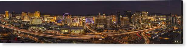 Las Vegas Canvas Print featuring the photograph Las Vegas Strip by Roman Kurywczak