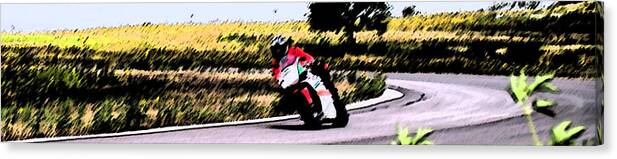 Motorcycle Canvas Print featuring the digital art Mz 1 by James Granberry
