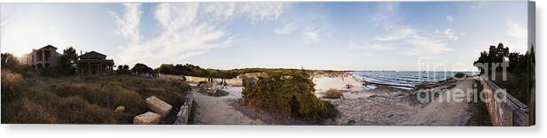 Panoramica Canvas Print featuring the photograph Access to the beach of Es Trenc by Agusti Pardo Rossello