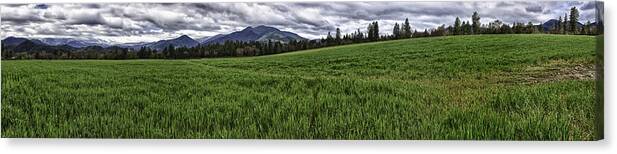 Hdr Canvas Print featuring the photograph The Green Across by Nathaniel Kolby