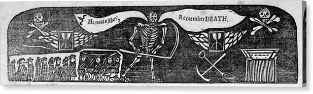 1700s Canvas Print featuring the photograph Momento Mori, Remember Death, Woodcut by Everett