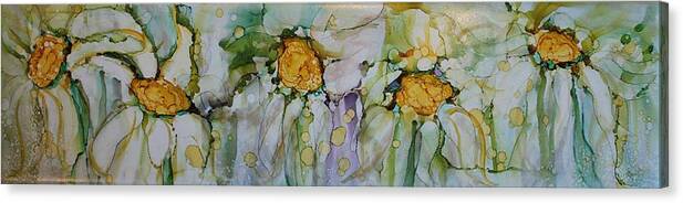 Flowers Canvas Print featuring the painting Fresh as a Daisy by Ruth Kamenev