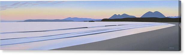 Beach Water View Sunrise Canvas Print featuring the painting Long Beach Morning by Ron Parker
