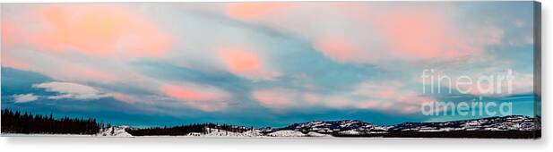 Blue Canvas Print featuring the photograph Winter Sky over Lake Laberge by Stephan Pietzko