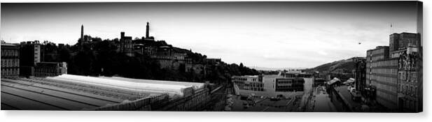 Panorama Canvas Print featuring the photograph Edinburgh Station Panorama #1 by Ian Kowalski