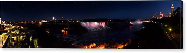 Niagara Falls Canvas Print featuring the photograph Niagara Falls Panoramic by Rafay Zafer