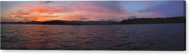 Lake Canvas Print featuring the photograph Sunset at Squam Lake New Hampshire by Nancy Griswold