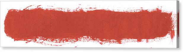 Art Canvas Print featuring the photograph Single Thick Red Paint Line by Kevinruss