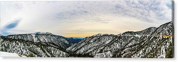 Big Bear Lake Canvas Print featuring the photograph Road down the Mountain by Local Snaps Photography