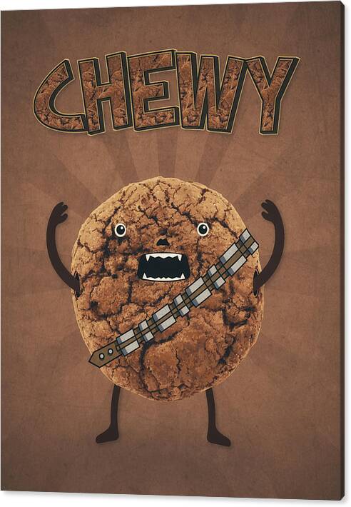 Cookie Monster Canvas Print featuring the painting Chewy Chocolate Cookie Wookiee by Philipp Rietz