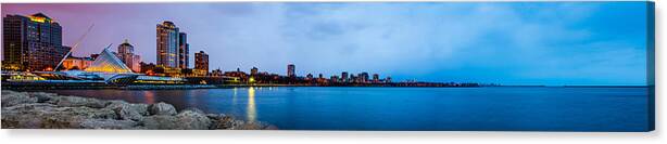 Milwaukee Canvas Print featuring the photograph Milwaukee Skyline - Version 1 by Steven Santamour