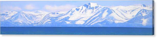 Lake Tahoe Canvas Print featuring the painting New Snow Lake Tahoe by Frank Wilson