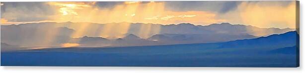 Great Basin National Park Canvas Print featuring the photograph God's Rays Over the Great Basin by Don Mercer