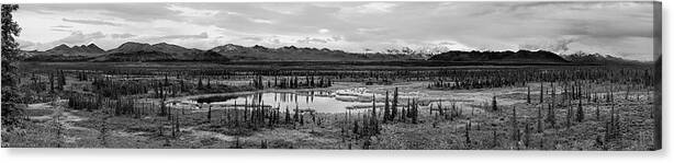 Pond Canvas Print featuring the photograph Kettle Pond and the Alaska Range by Peter J Sucy